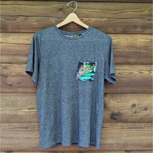 On The Byas Men's T-shirt with floral front pocket